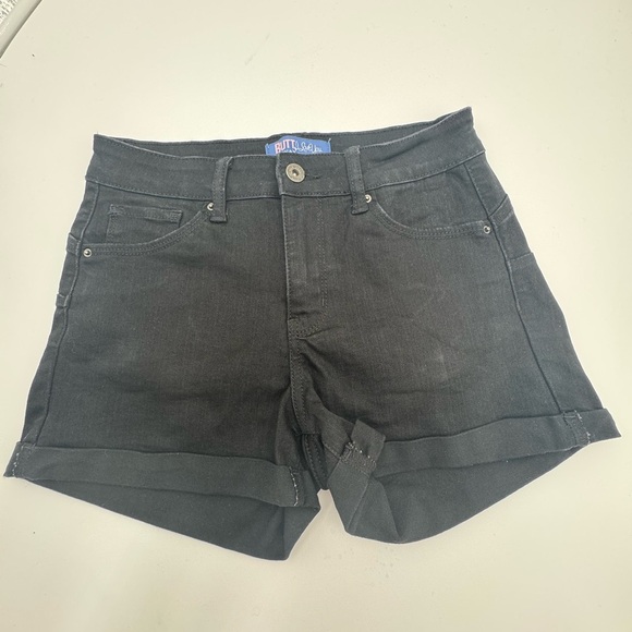 WAX JEAN High You Push Up Denim Shorts with 3-Button Stacked Band Size S Black - Picture 4 of 8